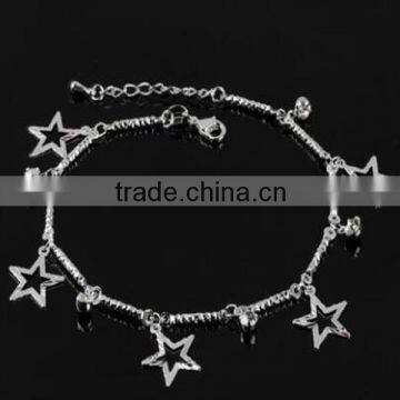 Hot selling 925 sterling silver South Korea fashion star anklets