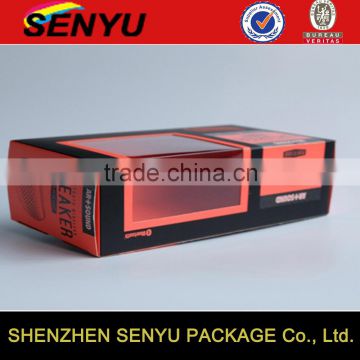 hot sale for sound box, matte lamination speaker packaging box with PVC window                        
                                                                                Supplier's Choice