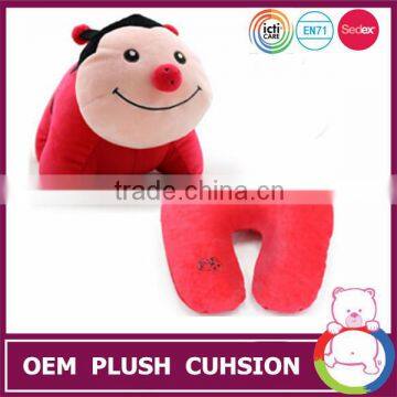 EN71 toy 2 in 1 popular red beetles soft animal toy cushion