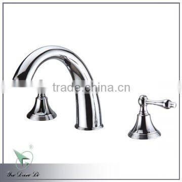 8 inch widespread deck mounted brass material chrome plating two handle antique bathroom sink faucet 2505