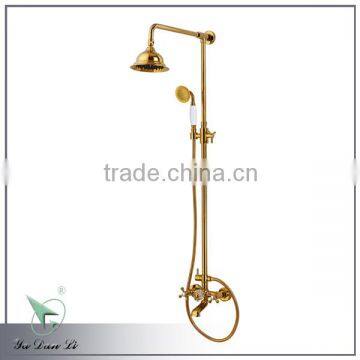 golden finish exposed deck mount telephone tub filler and handshower set -9533