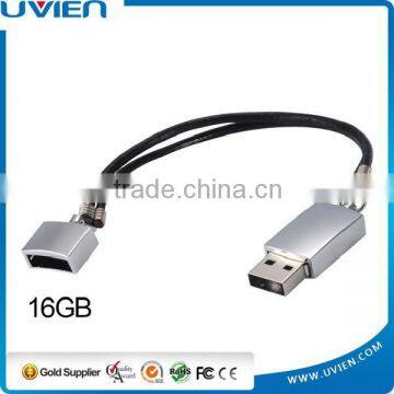 16GB Silver Metal Bracelet Design USB Flash Drive With Key Ring photo-5