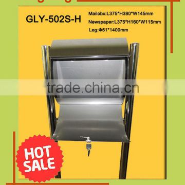 free standing stainless steel mailbox with lock box