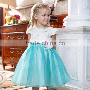 Fashion hot design beautiful green baby dress