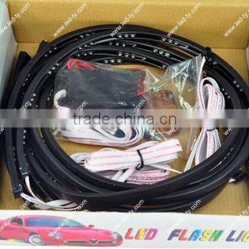 7 Color LED Under Car Glow Underbody System Neon Lights Kit 4strip underbody lights