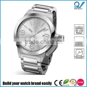 Build your watch brand easily stainless steel man japan movement quartz watch sr626sw big case