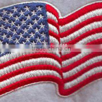 Wholesale eco-friendly usa flag customized 100% embroidery patch