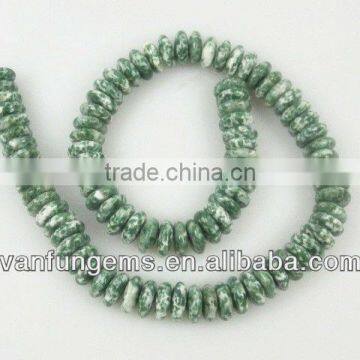 Gemstone green point stone rondelle beads for jewelry
