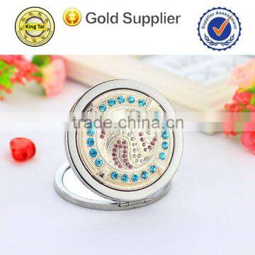 Cosmetic mirror type round shape metal pocket mirror compact mirror