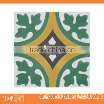 Green flower texture orient cement tile interior flooring cladding cement tile high quality wholesale cement 150x150mm China