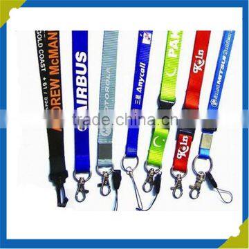 Double buckle printing nylon neck strap / lanyard manufacturer of China