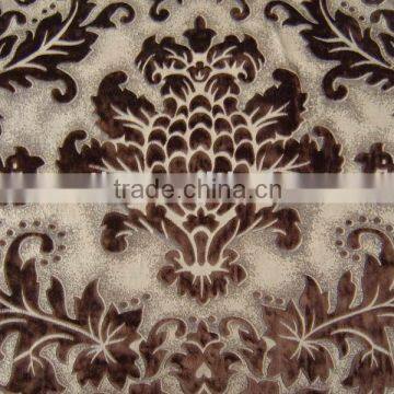 Nylon Viscose Velvet fabric printing with Golden Powder and washed