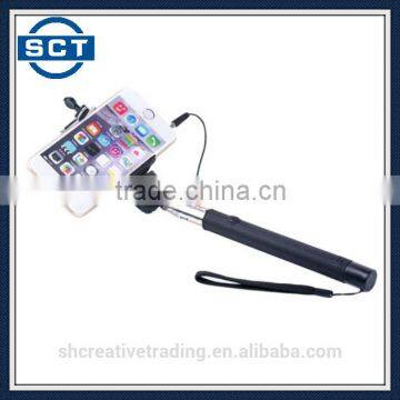 Monopod Selfie Stick Extendable Wired Built In Button for All Mobile