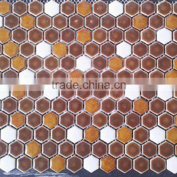 nice design colorful hexagon ceramic mosaic kiln