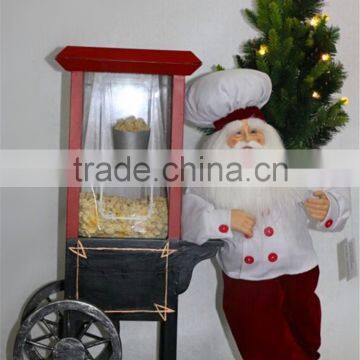 XM-A6030 20 inch cooking santa with popcorn car for christmas decoration