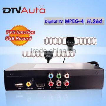 Car HD DVB-T Receiver with MPEG4/H.264 with 2 Tuner, 1 Video Output, USB Recorder