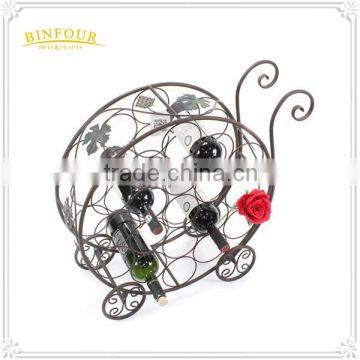 decorative metal wine rack metal bottle wine regal antique style black