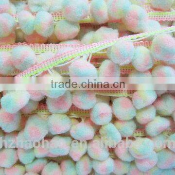 Pastel Multicolored Pom Pom Trim, Pink Pom Pom Fringe, Multicolored Pom Pom, Mint Pom Pom Trim, Yellow Pom Pom Trim, Rai