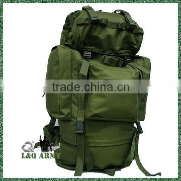 65L military combat rucksack camping backpack bag OD green