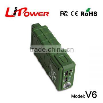 shenzhen factory offer 12000mAh 12v li-ion battery jump starter with air compressor with torch