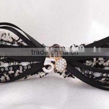 Newest Elagant Metal Hair Duck Clip Design Hair Bow Lace Magnetic Crystal Hair Clip photo-5