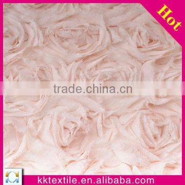 China chiffon 3d flower special technics wedding embroidery lace fabric