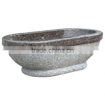 tan brown granite and round bathtubs in shower room