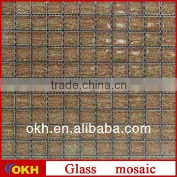 300x300mm gold foil glass mosaic tile