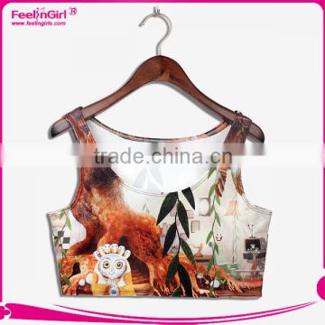 Wholesale Women Ladies Western Plain Loose Gym Tank Tops