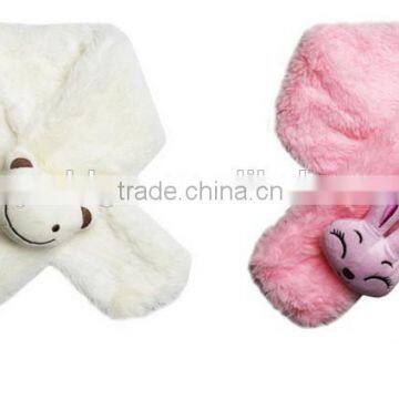 2015 latest plain white cotton scarf /Women's Plush Scarves/baby plush scarf