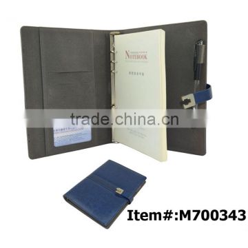 2015 Recycle Promotion Custom Hardcover Zipper Leather Agendas