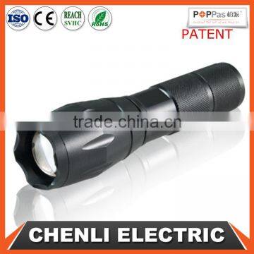 POPPAS S2 Patent 10w T6 rechargeable zoom adjustable led flashlight