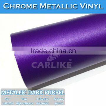 CARLIKE Air Bubble Free Purple Car Body Matt Chrome Vinyl Wrap