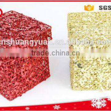Wholesale 3D Metallic Gift Box Shape Christmas Gift Decoration photo-4