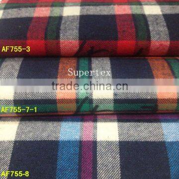 21*21 80*70 100%cotton Yarn Dyed Flannel Fabric for Shirt With Ready Bulk photo-2