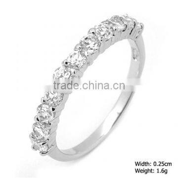 RZH-1013 Trendy Ring with AAA CZ Band Ring in 925 Sterling Silver Jewelry