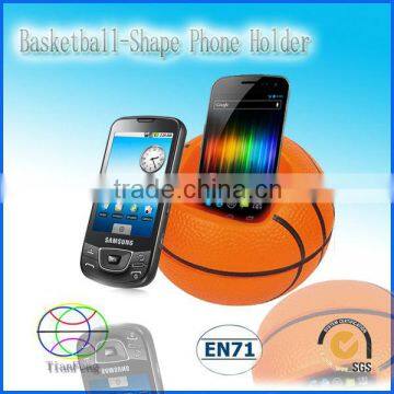 pu stress basketball phone holder