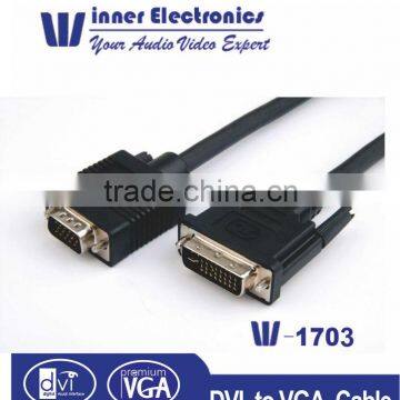 black molding type dvi to vga cable for cellphone