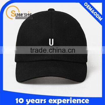 Custom 6 Panel Black Baseball Cap Without Logo High Quality Hats And Caps Men