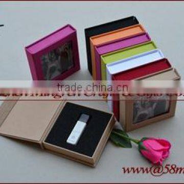 Fabric Linen Special Paper USB Flash Drive Magnet Storage Packaging Gift Box photo-3