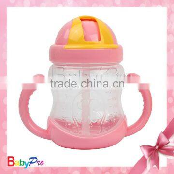 China wholesale baby products high quality design for baby training cup with straw baby pp cup