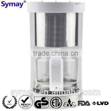 Household Coffee Machine with SS Decoration 1.25L 10 Cups Glass Carafe Kitchen Accessory Filter