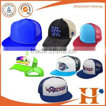 Custom Yupoong Wholesale Plain Mesh Snapback Cap 5 Panel Foam Mesh Trucker Hat / Colorful Blank Trucker Cap