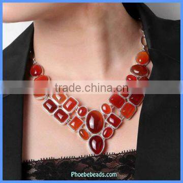 2014 New Arrival Red Carnelian Wholesale Gemstone Chip Bead Necklaces GN-N014