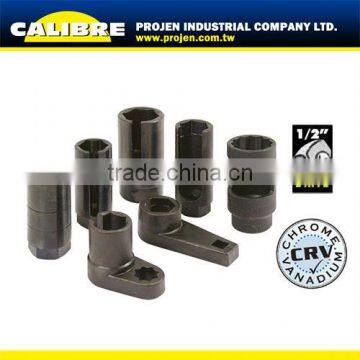 CALIBRE auto tool 7PC 1/2"drive 22, 27, 29mm oxygen sensor socket set