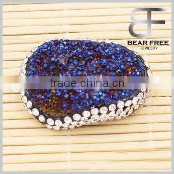 New Design Fashion Natural Drusy Agate Druzy Pendant Multicolor One Hook