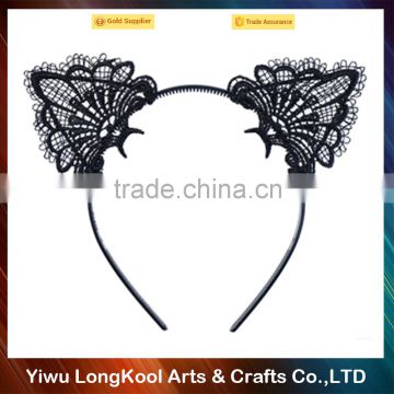 Wholesale high quality gilrs party decoration lace headband sexy cat ear headband