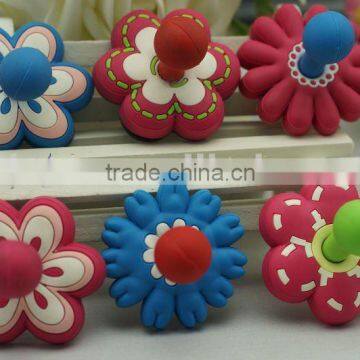 fashion flower shape 3D pvc soft plastic magnetic hook