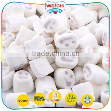 Smile pattern white marshmallow mini bulk candy floss