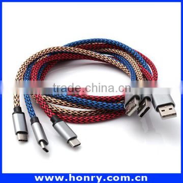 High speed data charging USB 3.1 type c to USB 2.0 male nylon braided usb date charger cable